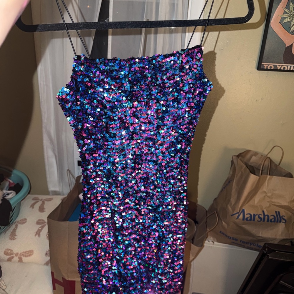 Sequin Multicolor Mini Dress - image 2